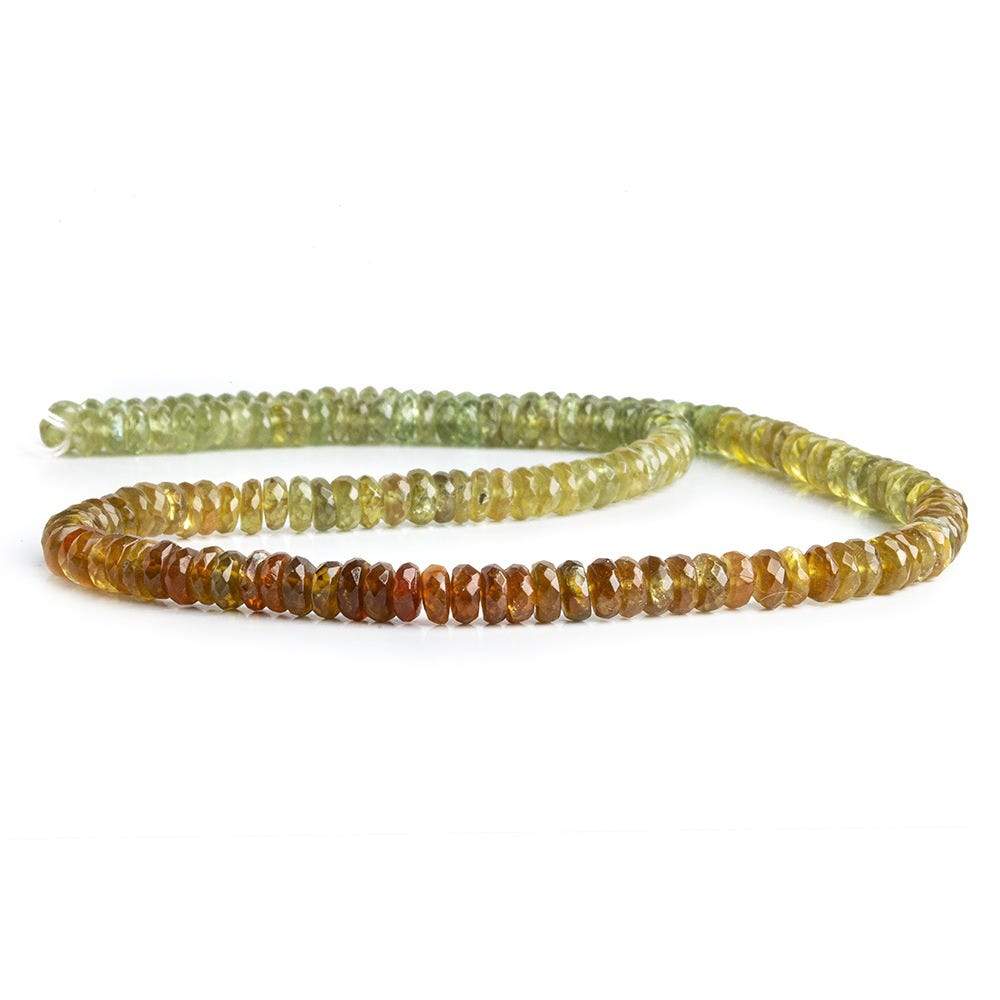 Green Apatite Faceted Rondelle - Beadsofcambay.com