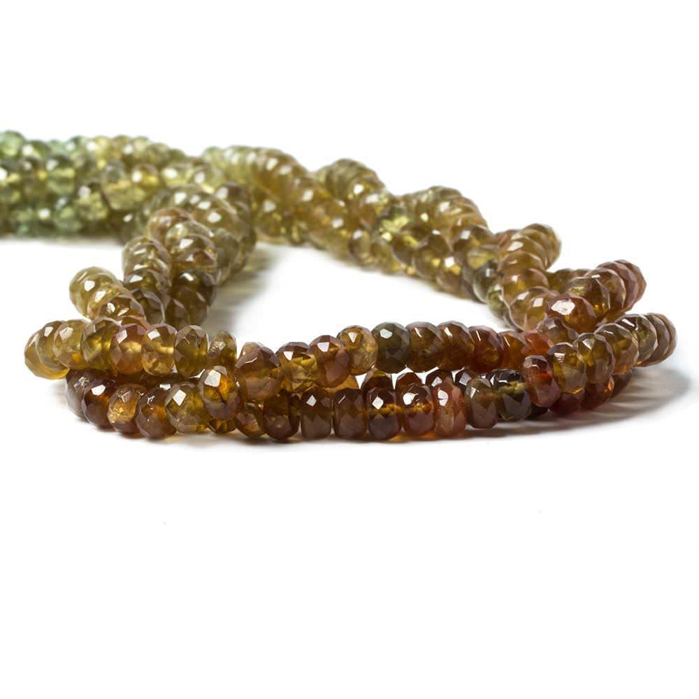 Green & Brown Apatite Faceted Rondelle Beads - Beadsofcambay.com