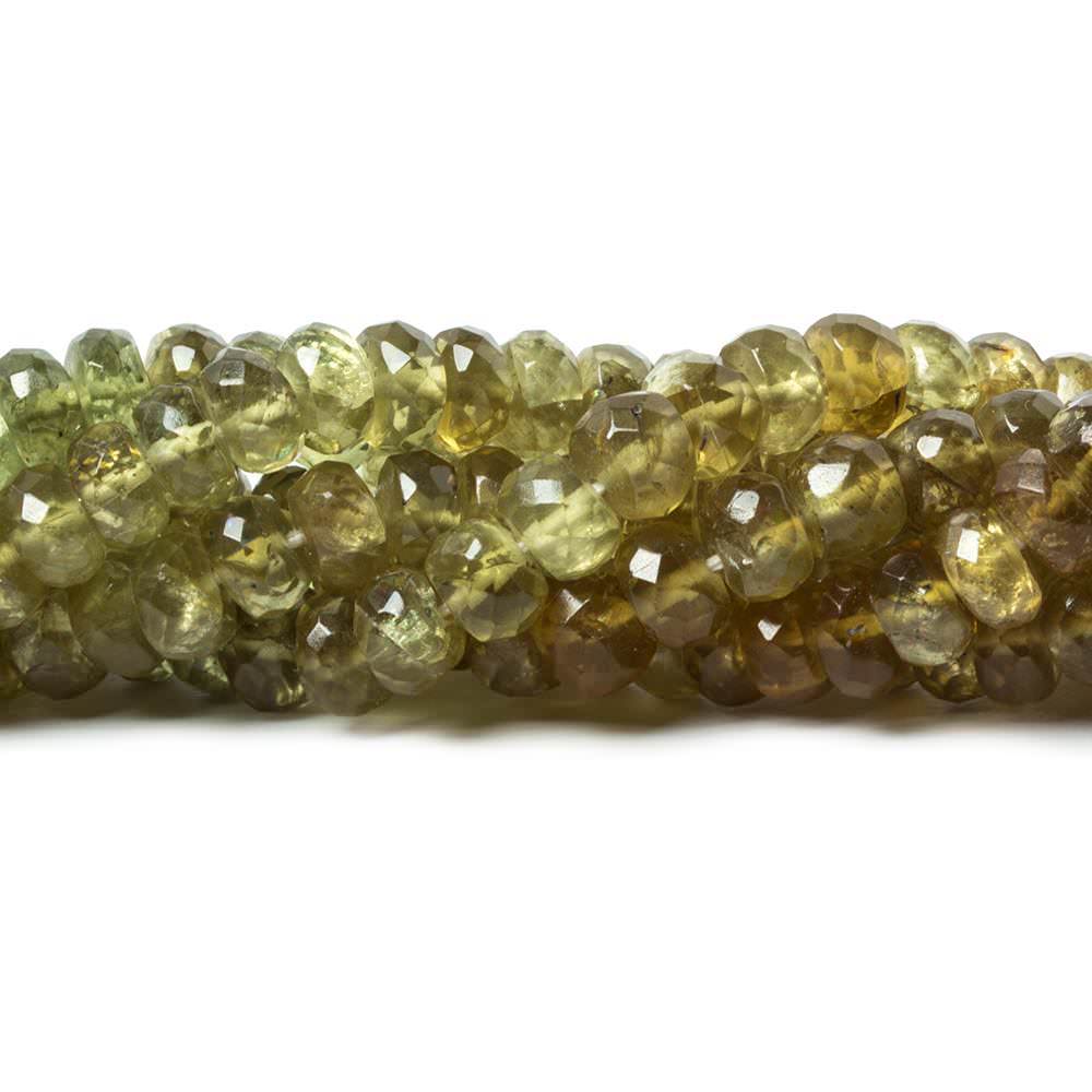 Green & Brown Apatite Faceted Rondelle Beads - Beadsofcambay.com