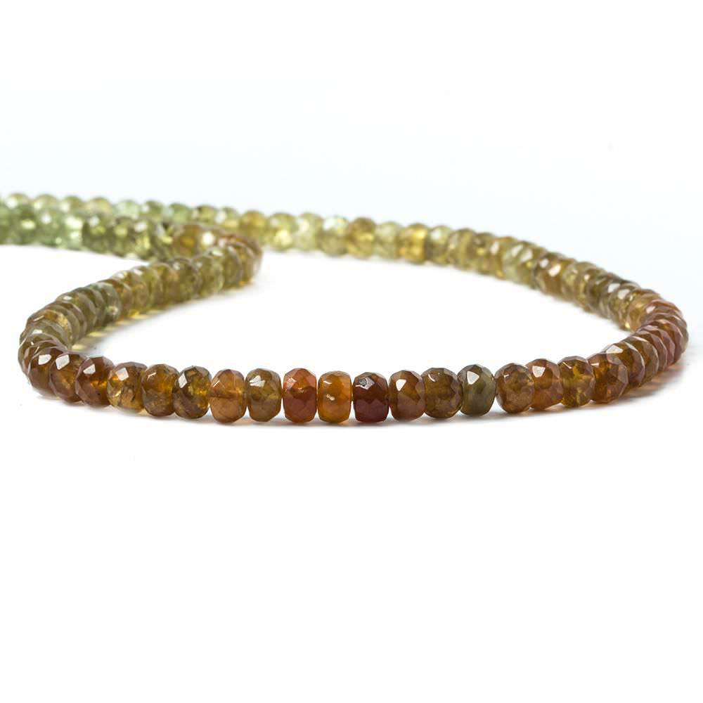 Green & Brown Apatite Faceted Rondelle Beads - Beadsofcambay.com