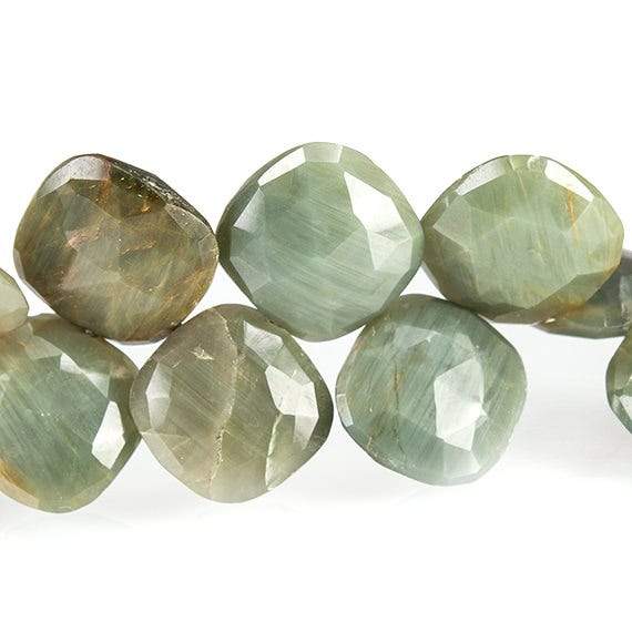 Green Cat's Eye Quartz Faceted Pillow Beads - Beadsofcambay.com