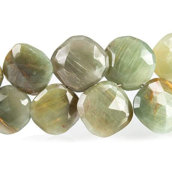 Green Cat's Eye Quartz Faceted Pillow Beads - Beadsofcambay.com