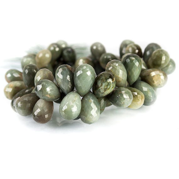 Green Cat's Eye Quartz Faceted Tear Drop Briolette Beads - Beadsofcambay.com