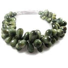 Green Cat`s Eye Quartz Tear Drop Briolette - Beadsofcambay.com