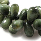 Green Cat`s Eye Quartz Tear Drop Briolette - Beadsofcambay.com