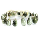 Green Cat`s Eye Quartz Tear Drop Briolette - Beadsofcambay.com