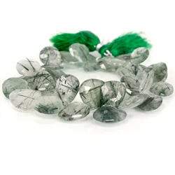 Green Tourmalinated Quartz Heart Briolette - Beadsofcambay.com