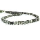 Green Tourmalinated Quartz Plain Square Heshi Beads 16 inch 240 pieces - Beadsofcambay.com