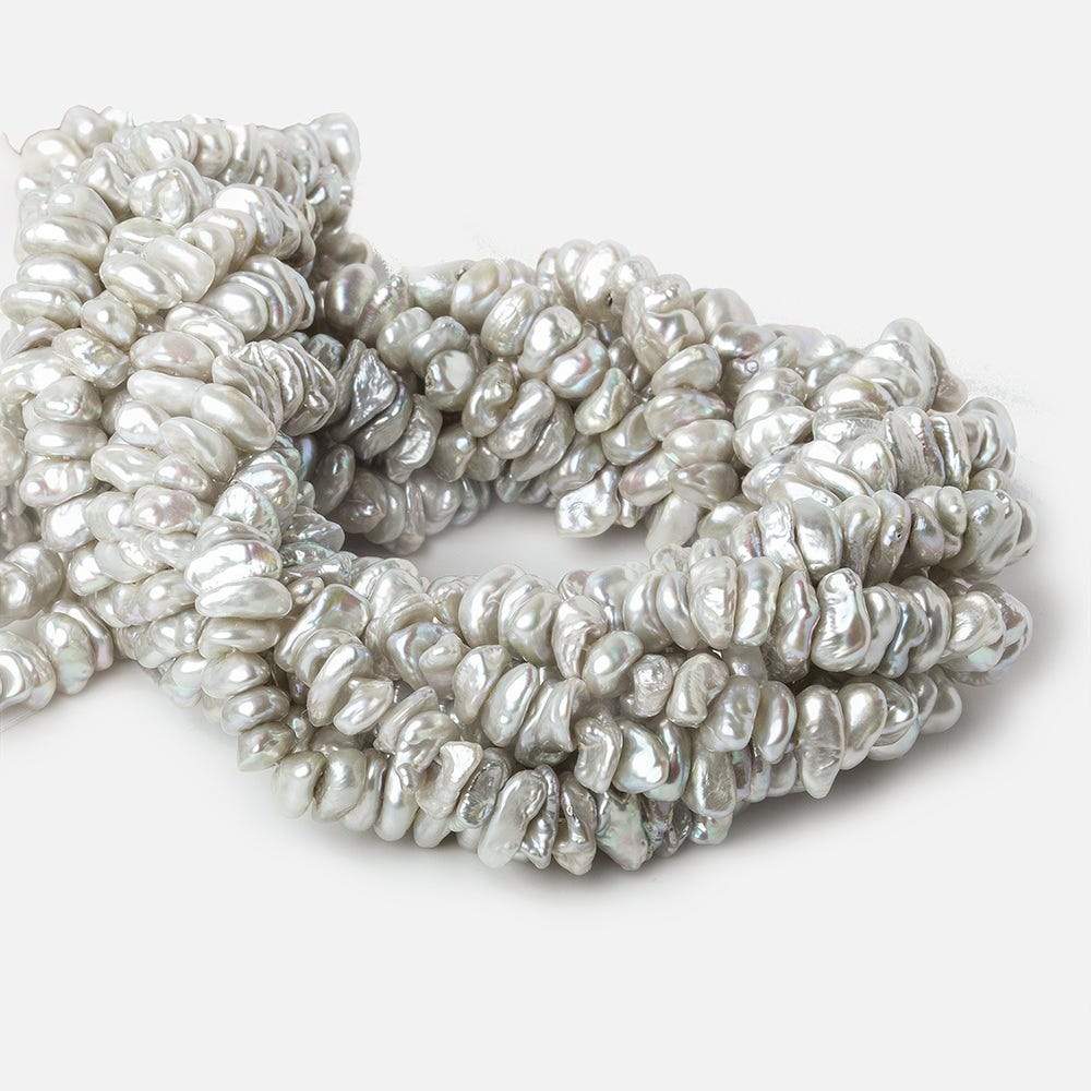 Grey Center Drill Keshi Freshwater Pearl - Beadsofcambay.com