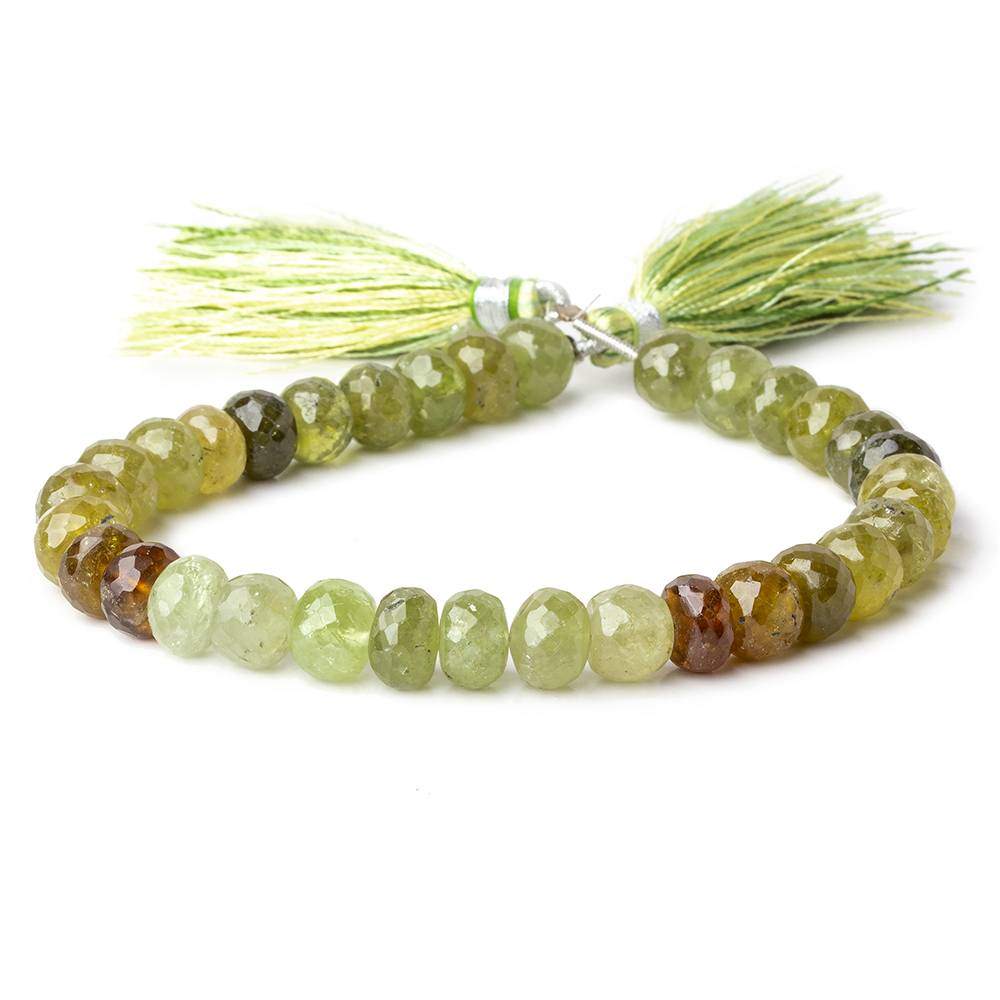 Grossular Garnet Faceted Rondelles 8 inch 7.5-8mm 33 beads - Beadsofcambay.com