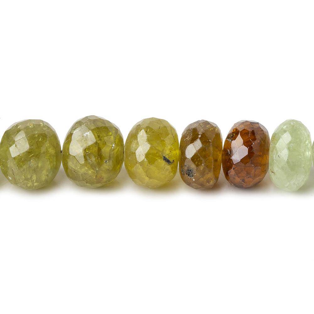 Grossular Garnet Faceted Rondelles 8 inch 7.5-8mm 33 beads - Beadsofcambay.com