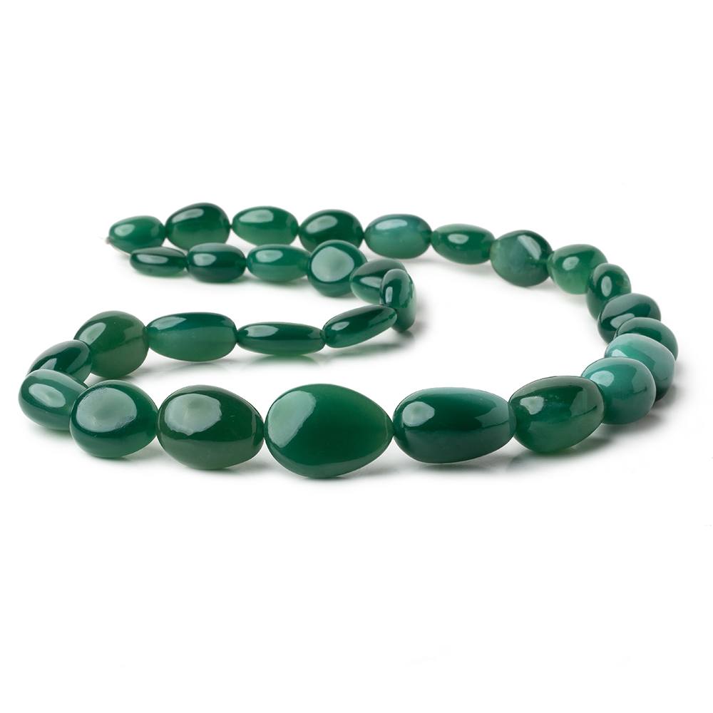 Holiday Green Chalcedony plain nuggets 19 inch 29 beads 11x9x7-19x15x13mm - Beadsofcambay.com
