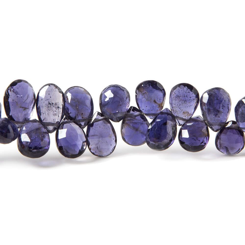 5x4-9x5mm Iolite Faceted Pear Beads 7.5 inch 58 pieces - Beadsofcambay.com