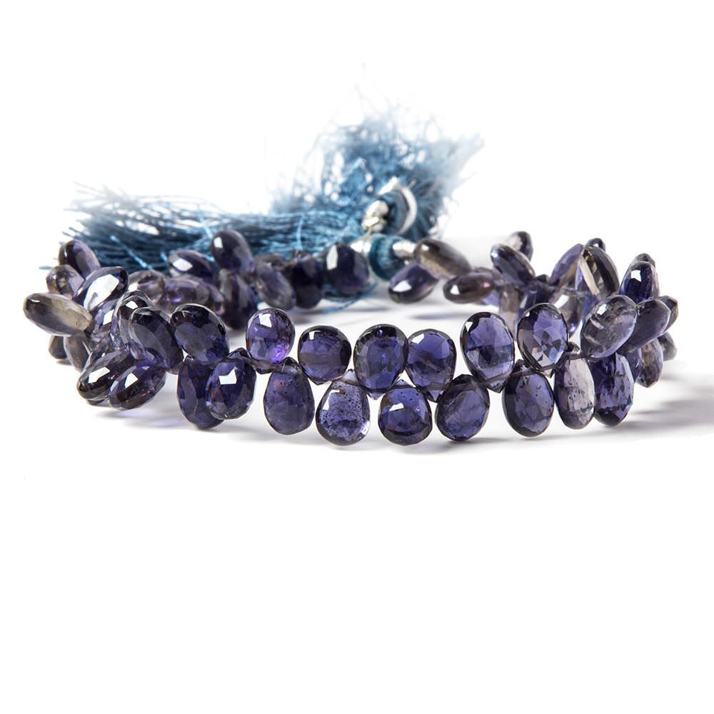 5x4-9x5mm Iolite Faceted Pear Beads 7.5 inch 58 pieces - Beadsofcambay.com