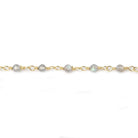 Labradorite micro-faceted rondelle Gold plated Chain by the foot 40 beads - Beadsofcambay.com