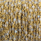 Labradorite micro-faceted rondelle Gold plated Chain by the foot 40 beads - Beadsofcambay.com