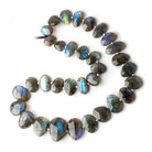 Labradorite side drilled faceted flat nugget beads 16 inch 33 pieces - Beadsofcambay.com