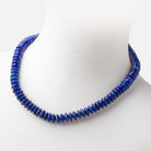 Lapis Lazuli German Faceted Rondelle Necklace with a 14kt Gold Clasp AAA - Beadsofcambay.com