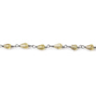 Lemon Quartz faceted tear drop Black Gold Filled Chain by the foot 29 beads - Beadsofcambay.com