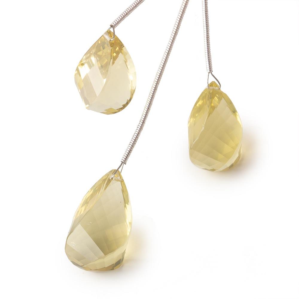 Lemon Quartz Focal Bead Faceted Twist Set Of 3 - Beadsofcambay.com
