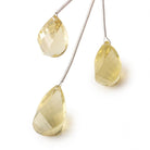 Lemon Quartz Focal Bead Faceted Twist Set Of 3 - Beadsofcambay.com