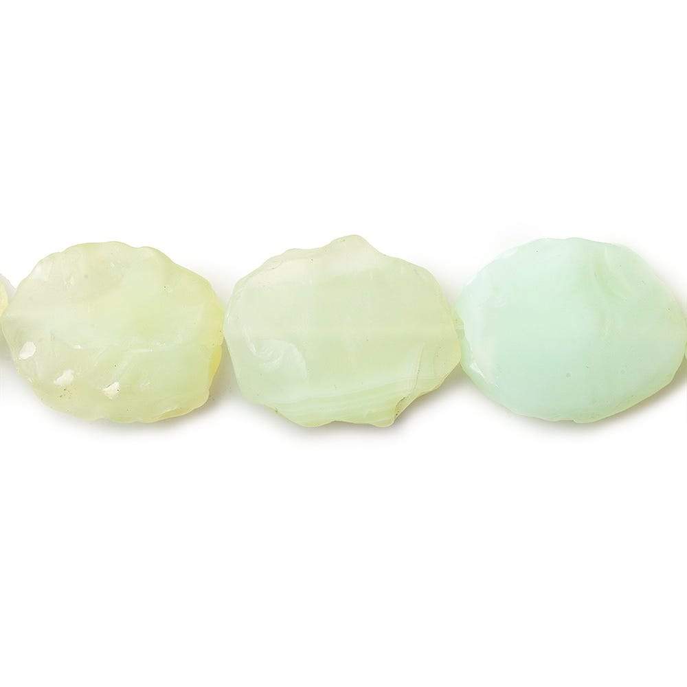 Lemonade Yellow Agate Tumbled Hammer Faceted Ovals - Beadsofcambay.com
