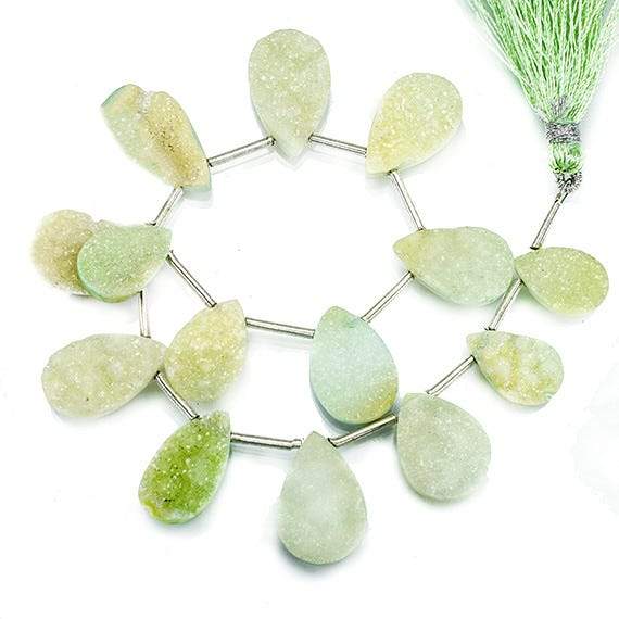 Lemongrass Pear Drusy Bead Strand - Beadsofcambay.com