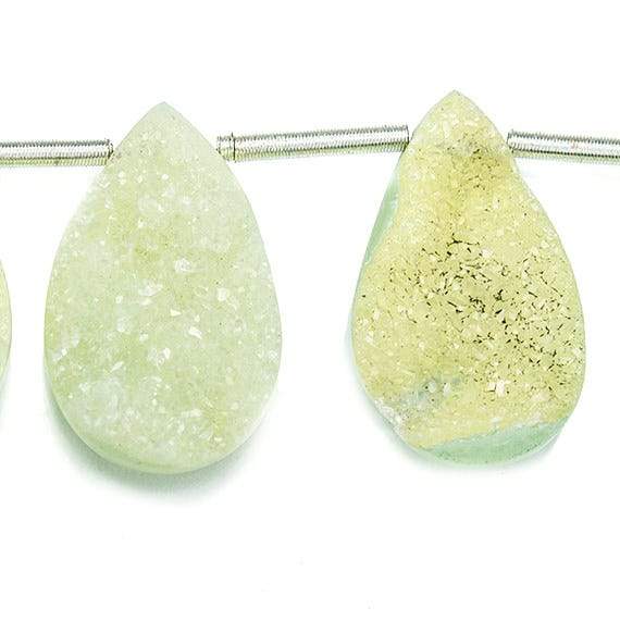 Lemongrass Pear Drusy Bead Strand - Beadsofcambay.com