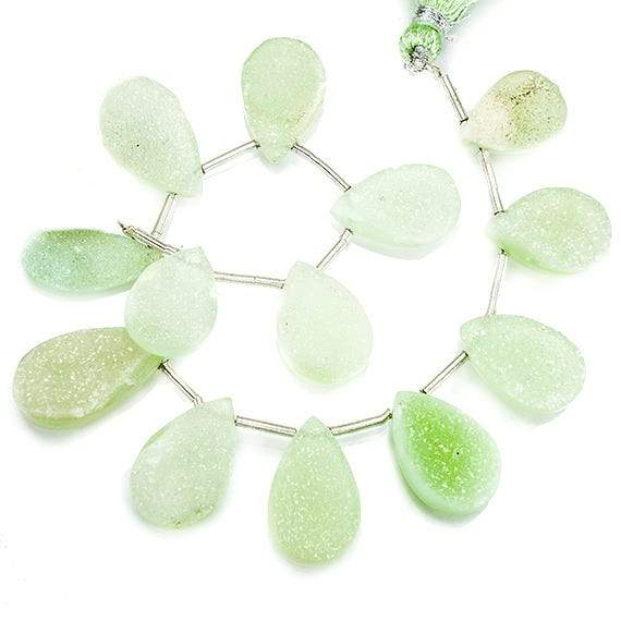 Lime Green Pear Drusy Bead Strand - Beadsofcambay.com