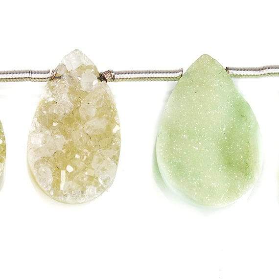 Lime Green Pear Drusy Bead Strand - Beadsofcambay.com