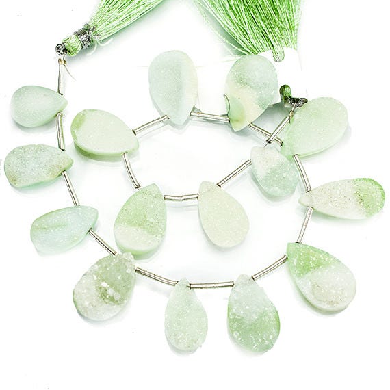 Lime Ice Pear Drusy Beads - Beadsofcambay.com