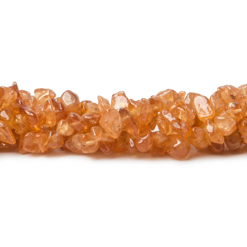 Mandarin Garnet Beads Plain Nugget Chips - Beadsofcambay.com