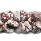 Marbled Red Jasper Plain Heart Beads - Beadsofcambay.com