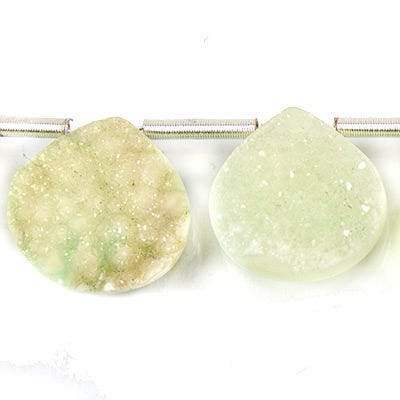 Margarita Lime Drusy Plain Heart Beads - Beadsofcambay.com