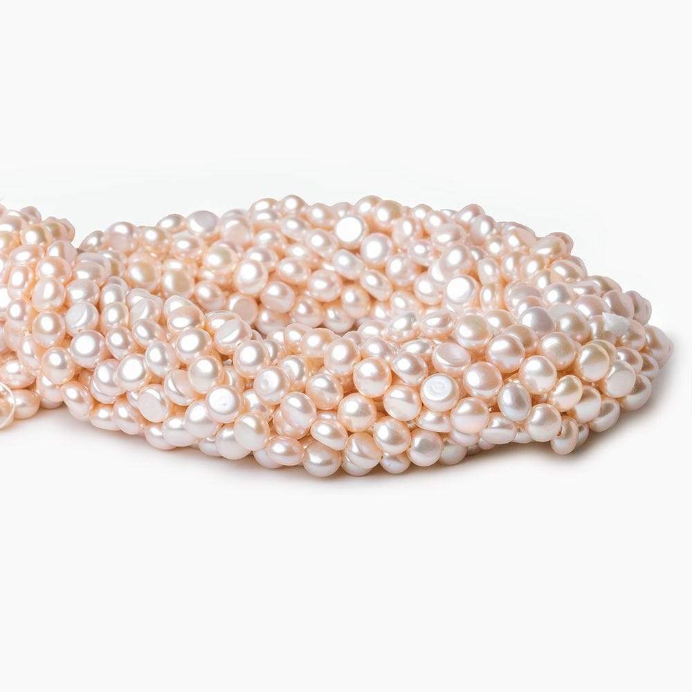 Mauve Side Drill Button Freshwater Pearl, A Grade - Beadsofcambay.com