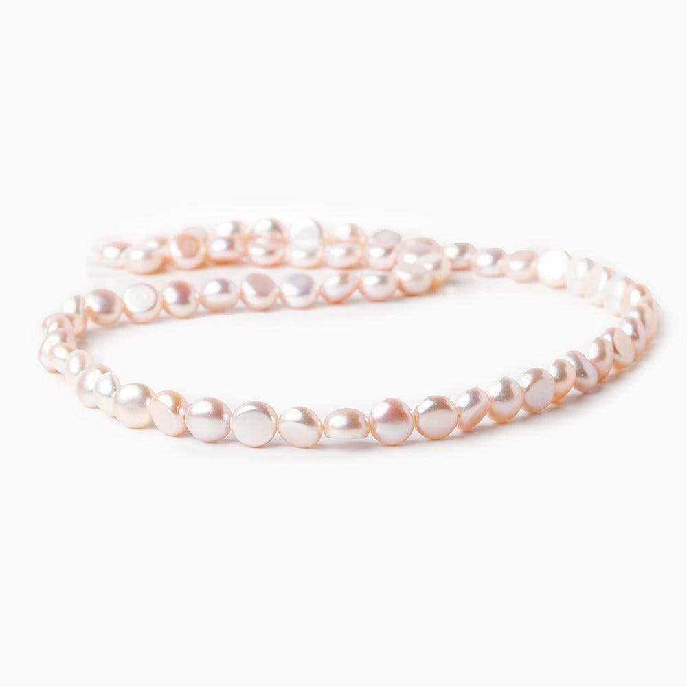 Mauve Side Drill Button Freshwater Pearl, A Grade - Beadsofcambay.com