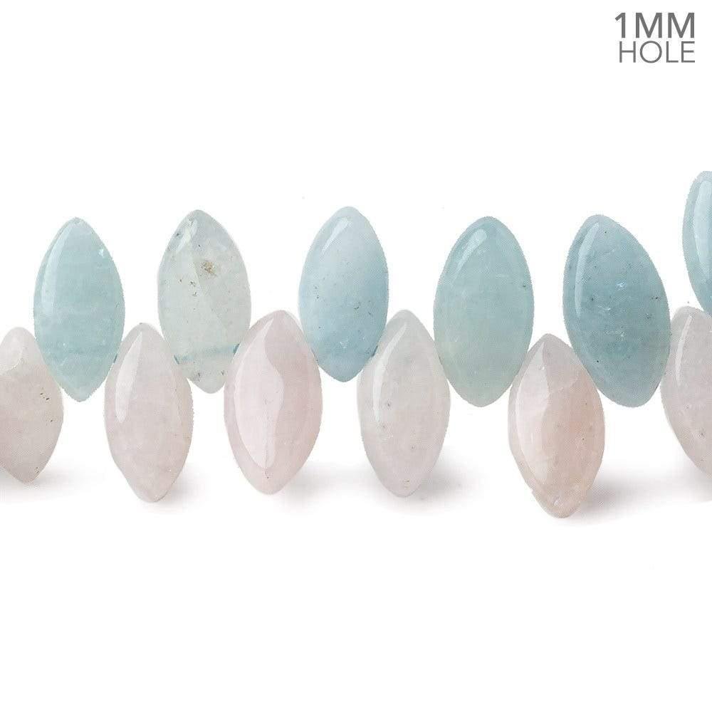Multi Beryl top drilled plain marquise beads 16 inch 86 large hole beads A - Beadsofcambay.com
