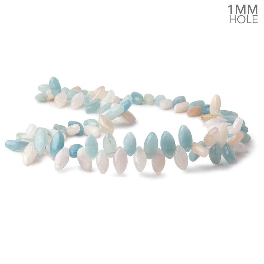 Multi Beryl top drilled plain marquise beads 16 inch 86 large hole beads A - Beadsofcambay.com