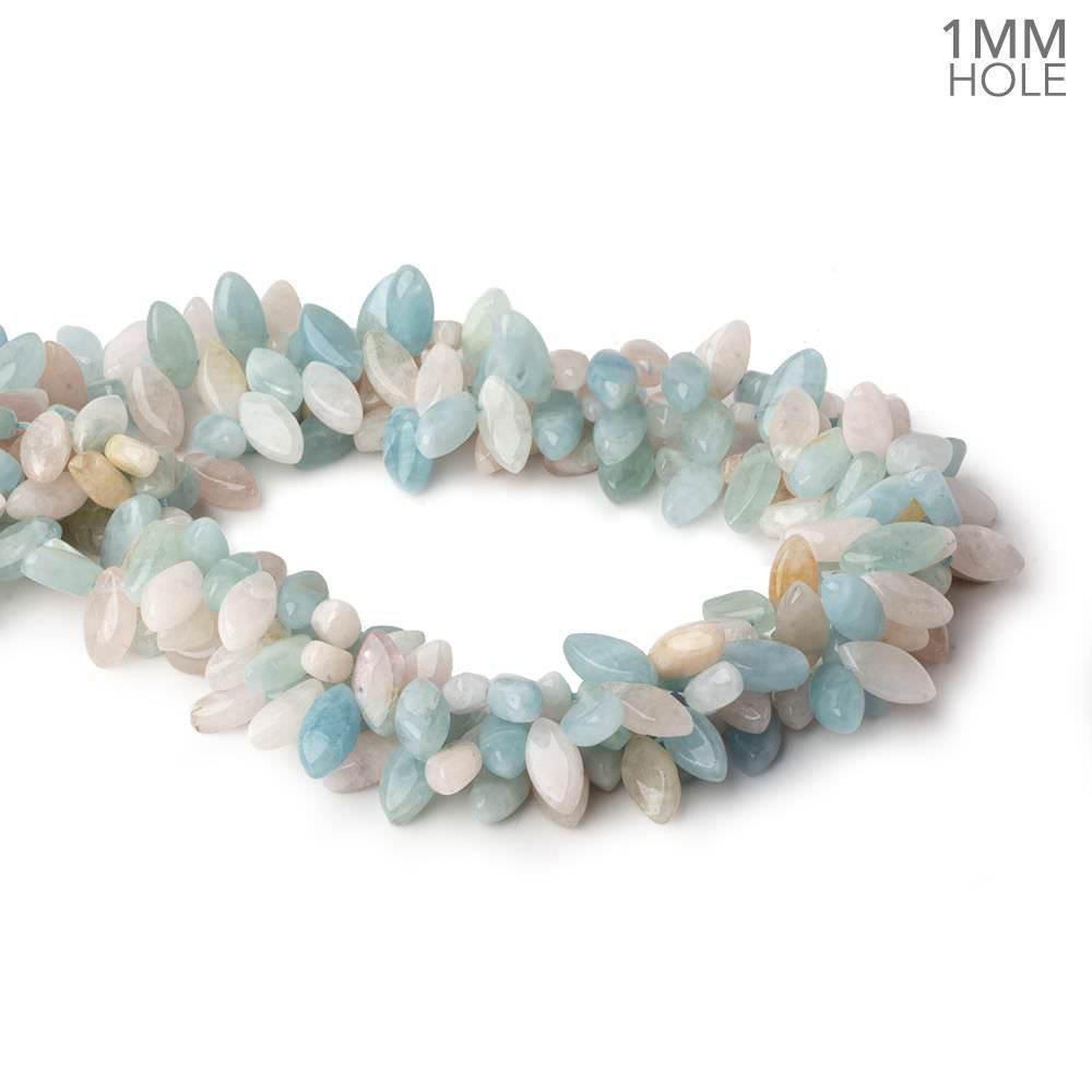 Multi Beryl top drilled plain marquise beads 16 inch 86 large hole beads A - Beadsofcambay.com