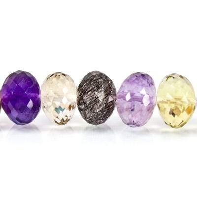 Multi-gemstone Beads Faceted Rondelle, AAA Grade - Beadsofcambay.com