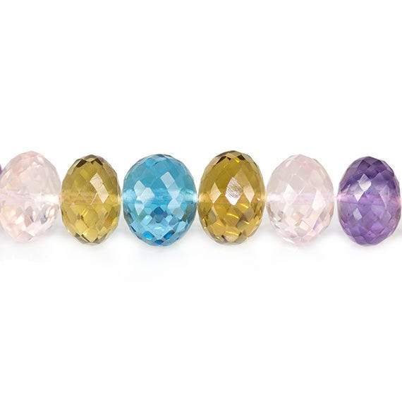 Multi-gemstone Beads Faceted Rondelle, AAA Grade - Beadsofcambay.com