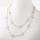 Multi Gemstone Faceted Nugget Vermeil Bezel Chain Necklace - Beadsofcambay.com