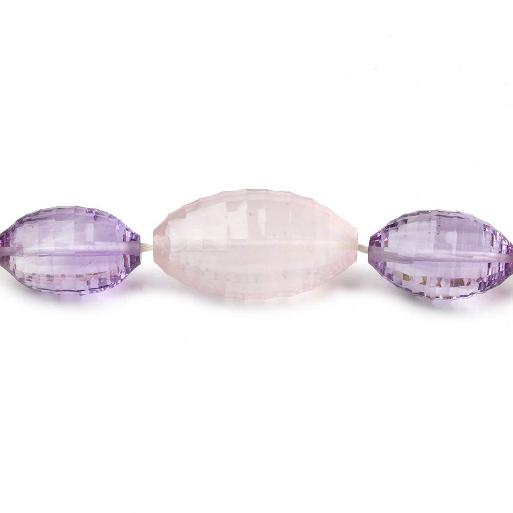 Multi HydroQuartz concave checkerboard faceted marquise 16 inch 29 beads 14x8mm - 20x11mm - Beadsofcambay.com