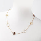 Multiple Quartz Faceted Nugget Vermeil Bezel Chain Necklace - Beadsofcambay.com
