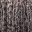 Mystic Rhodolite Garnet faceted rondelles on Silver plated Chain by the foot - Beadsofcambay.com