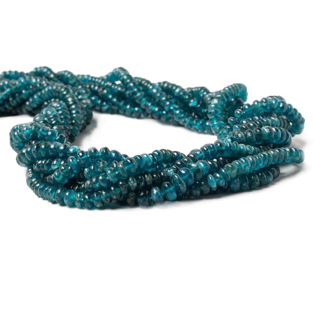 Neon Blue Apatite Beads Plain Rondelle - Beadsofcambay.com