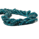 Neon Blue Apatite Beads Plain Rondelle - Beadsofcambay.com