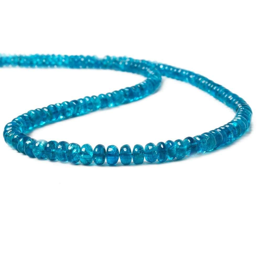 Neon Blue Apatite Beads Plain Rondelle - Beadsofcambay.com