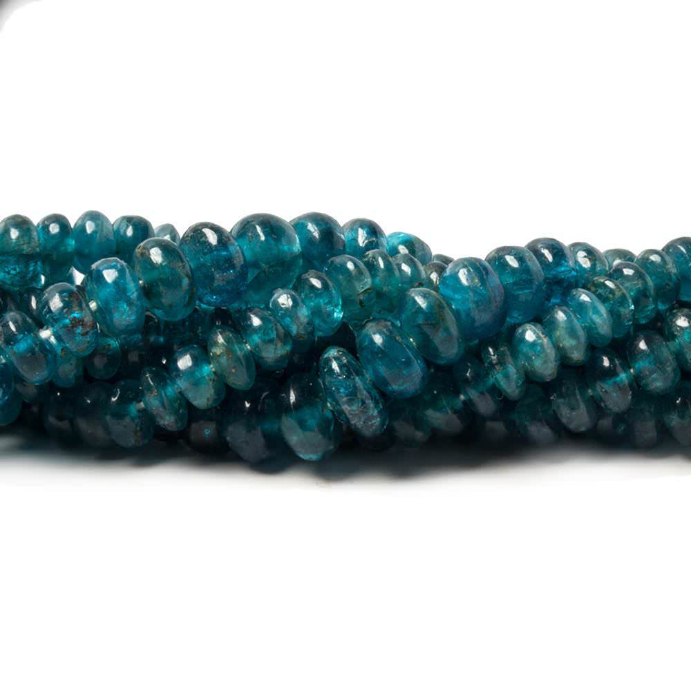 Neon Blue Apatite Beads Plain Rondelle - Beadsofcambay.com