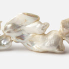 Off White Souffle Straight Drilled Baroque Freshwater Pearls 15.5 inch 10 beads 30x22-53x30mm - Beadsofcambay.com